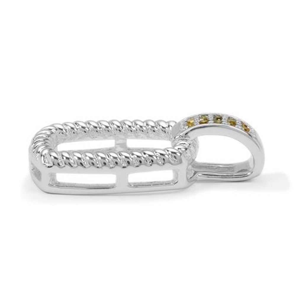 Stříbrný Přívěsek se Žlutým Diamantem