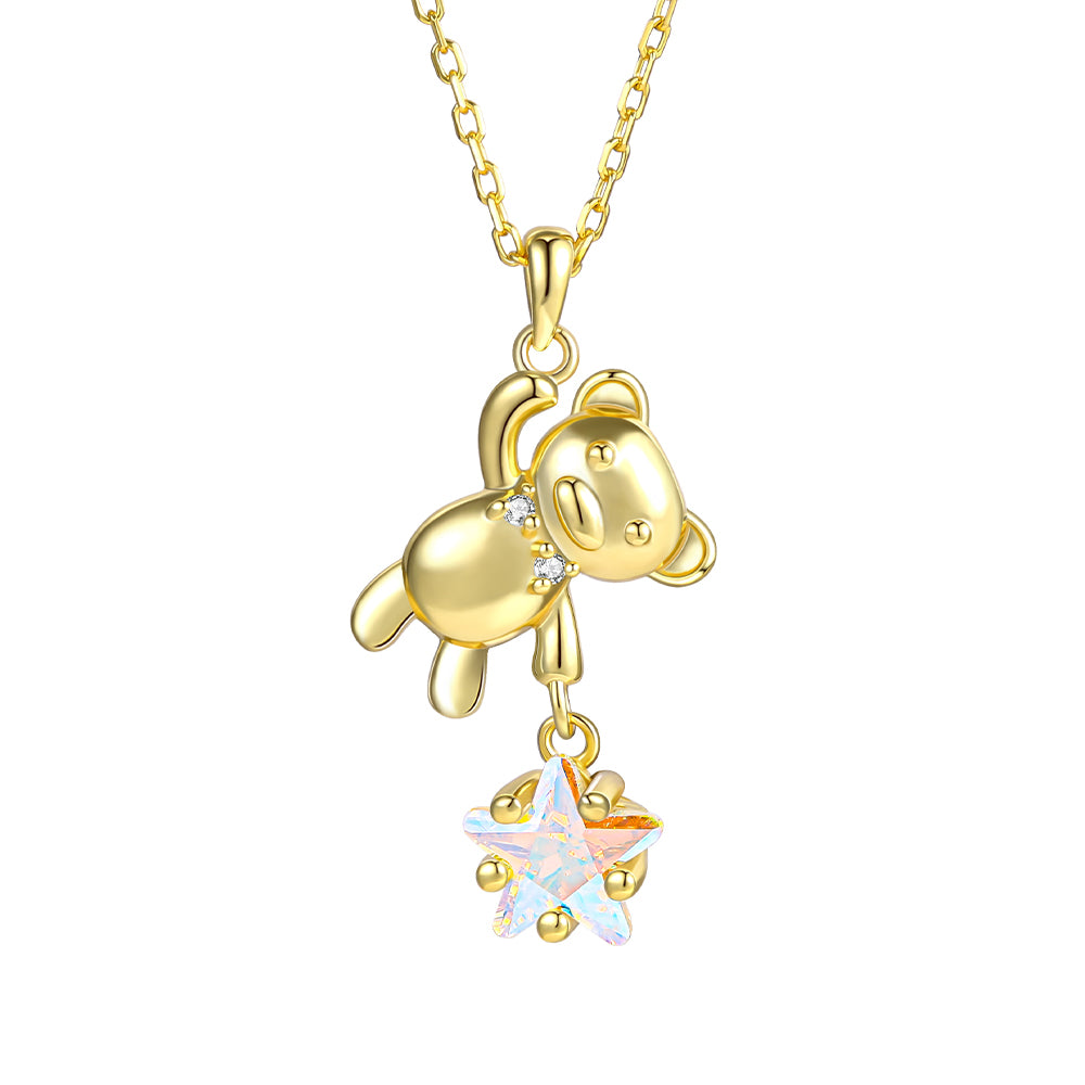 Pozlacená slitina Náhrdelník s Bílým Emporia® Křišťálem přibližná hmotnost: 10 gramů