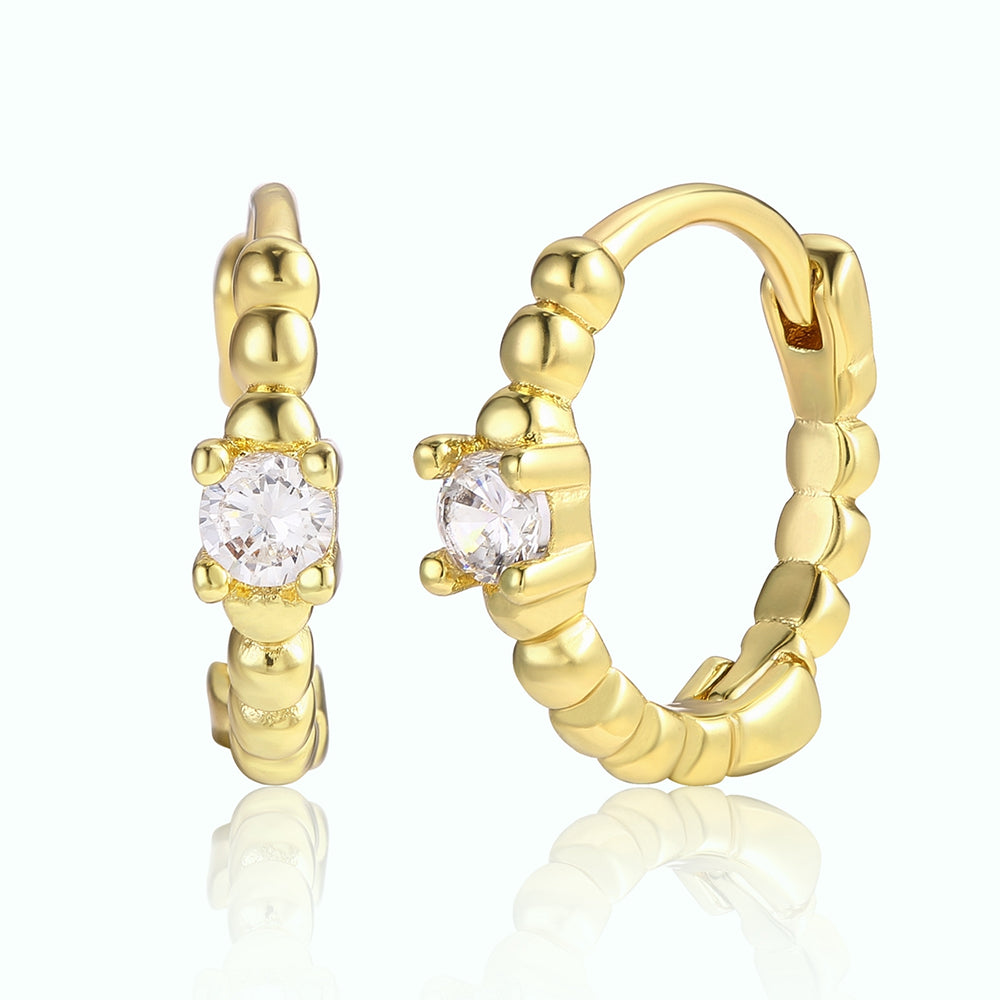 Pozlacená slitina Náušnice s Bílým Emporia® Křišťálem přibližná hmotnost: 10 gramů