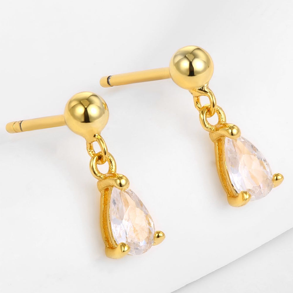 Pozlacená slitina Náušnice s Bílým Emporia® Křišťálem přibližná hmotnost: 10 gramů