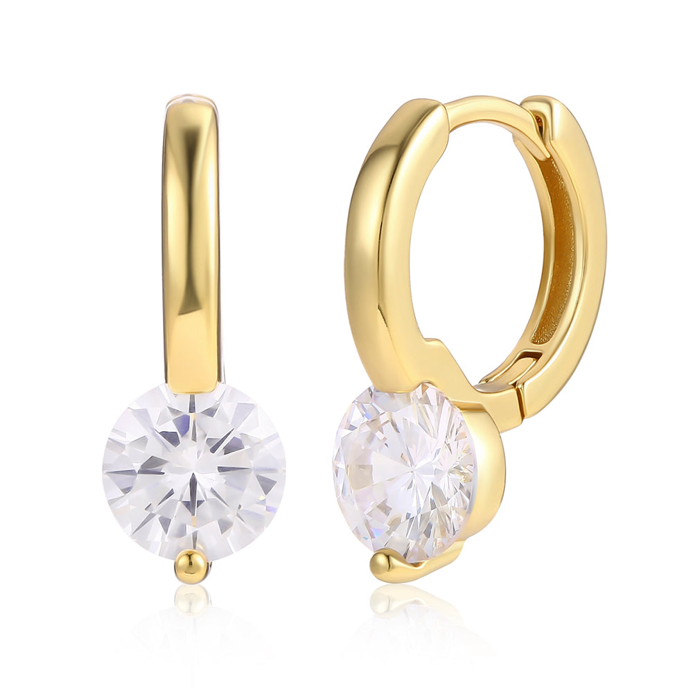 Pozlacená slitina Náušnice s Bílým Emporia® Křišťálem přibližná hmotnost: 10 gramů