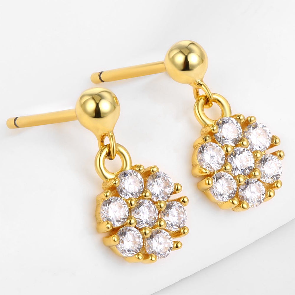 Pozlacená slitina Náušnice s Bílým Emporia® Křišťálem přibližná hmotnost: 10 gramů