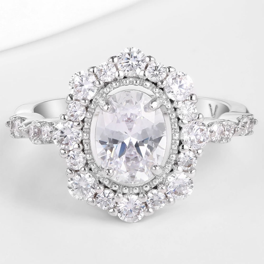 Pozlacená slitina Prsten s Bílým Emporia® Křišťálem přibližná hmotnost: 10 gramů