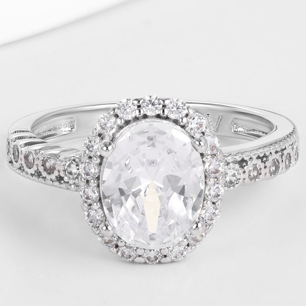 Pozlacená slitina Prsten s Bílým Emporia® Křišťálem přibližná hmotnost: 10 gramů