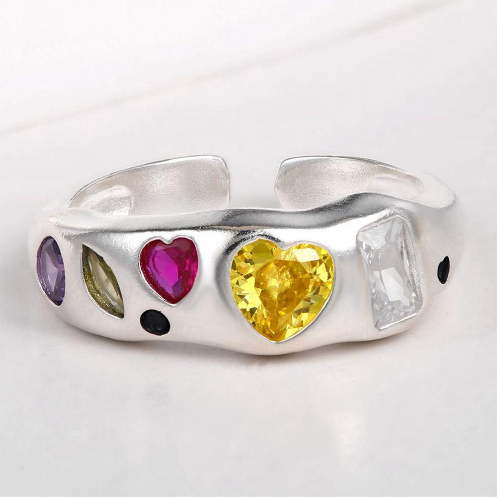 Pozlacená slitina Prsten s Červeným Emporia® Křišťálem a se Žlutým Emporia® Křišťálem přibližná hmotnost: 10 gramů