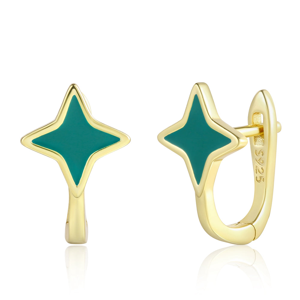 Pozlacená slitina Náušnice se Zeleným Emporia® Křišťálem přibližná hmotnost: 10 gramů