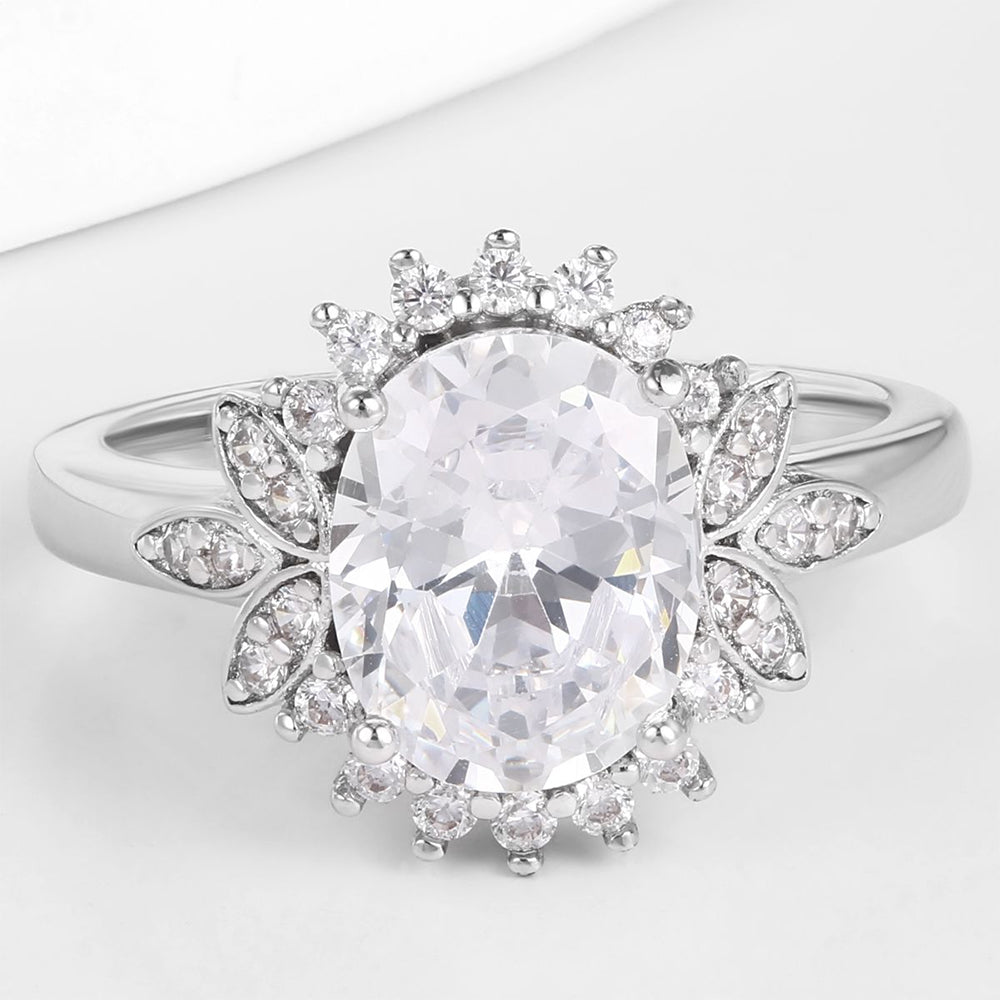 Pozlacená slitina Prsten s Bílým Emporia® Křišťálem přibližná hmotnost: 10 gramů