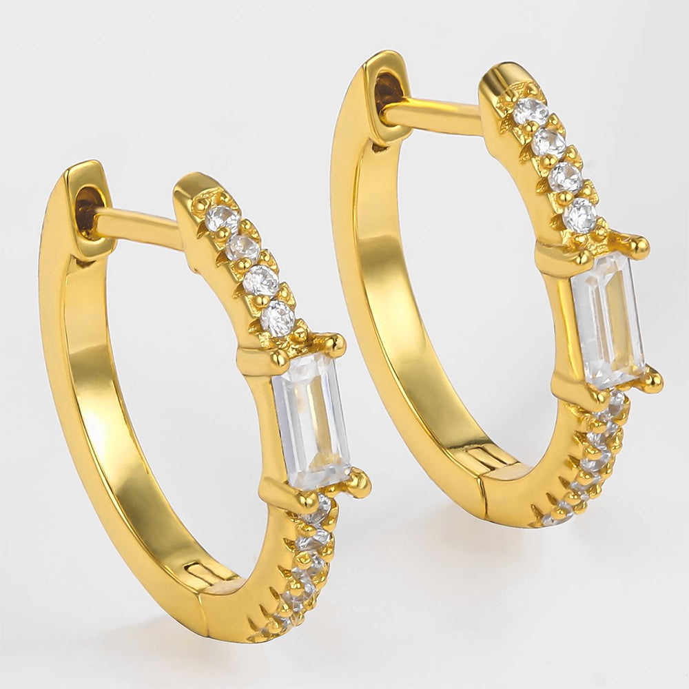 Pozlacená slitina Náušnice s Bílým Emporia® Křišťálem přibližná hmotnost: 10 gramů