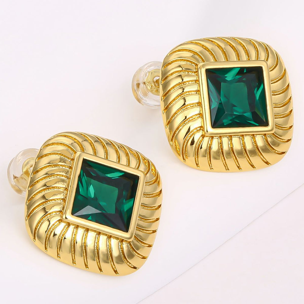 Pozlacená slitina Náušnice se Zeleným Emporia® Křišťálem přibližná hmotnost: 10 gramů