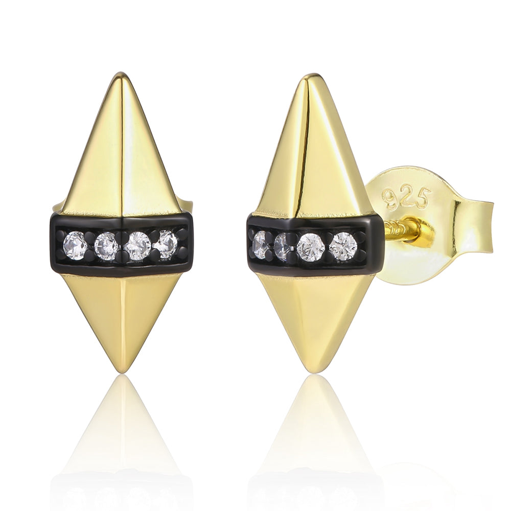 Pozlacená slitina Náušnice s Bílým Emporia® Křišťálem a se Smaltem přibližná hmotnost: 10 gramů