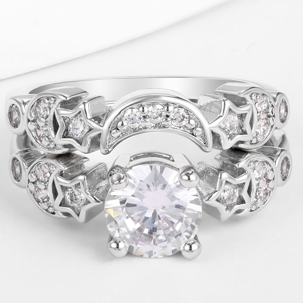 Pozlacená slitina Prsten s Bílým Emporia® Křišťálem přibližná hmotnost: 10 gramů