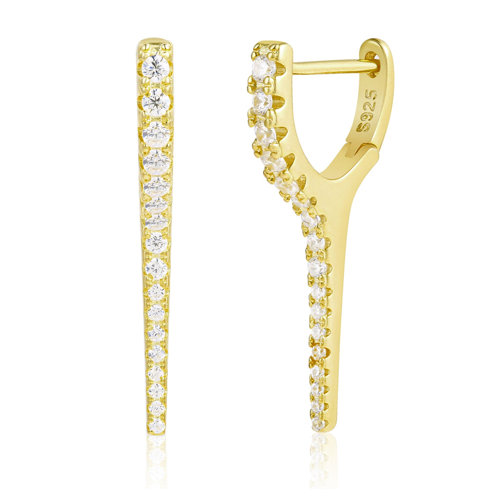 Pozlacená slitina Náušnice s Bílým Emporia® Křišťálem přibližná hmotnost: 10 gramů