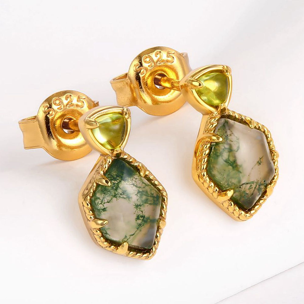 Pozlacená slitina Náušnice se Zeleným Emporia® Křišťálem přibližná hmotnost: 10 gramů