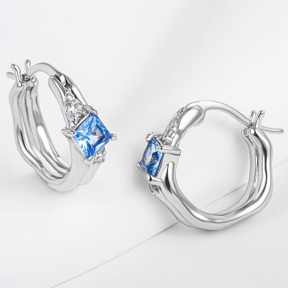 Pozlacená slitina Náušnice s Modrým Emporia® Křišťálem přibližná hmotnost: 10 gramů