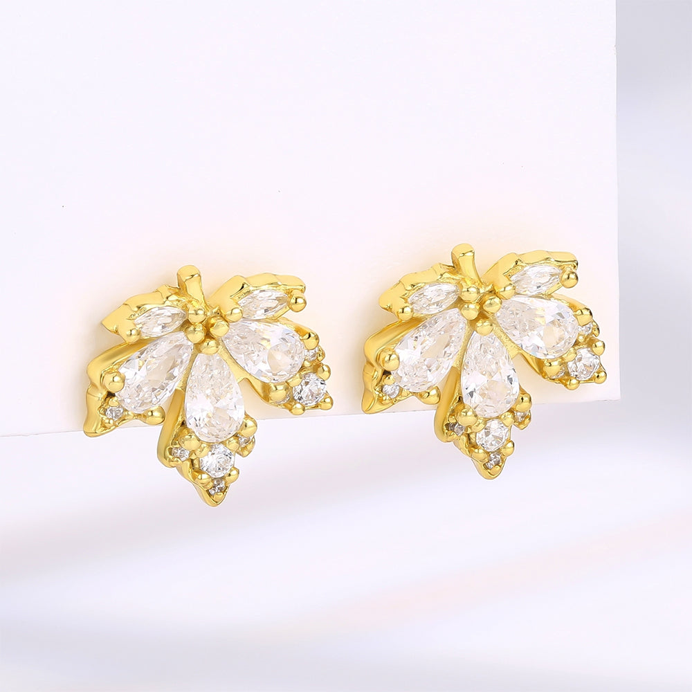 Pozlacená slitina Náušnice s Bílým Emporia® Křišťálem přibližná hmotnost: 10 gramů