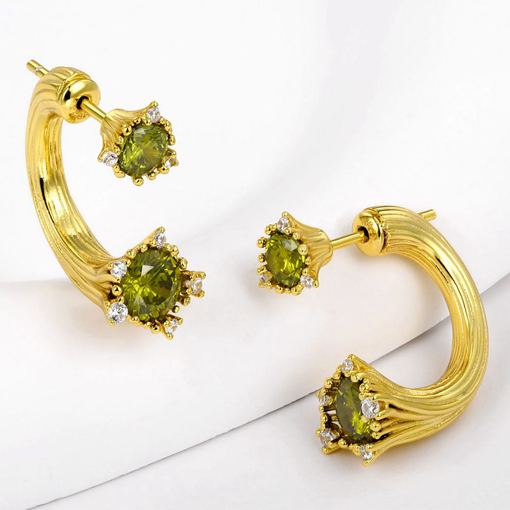 Pozlacená slitina Náušnice se Zeleným Emporia® Křišťálem přibližná hmotnost: 10 gramů