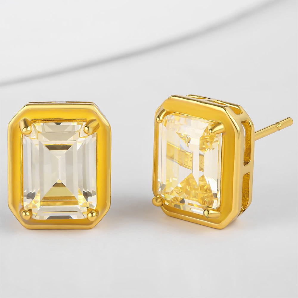 Pozlacená slitina Náušnice s Bílým Emporia® Křišťálem přibližná hmotnost: 10 gramů