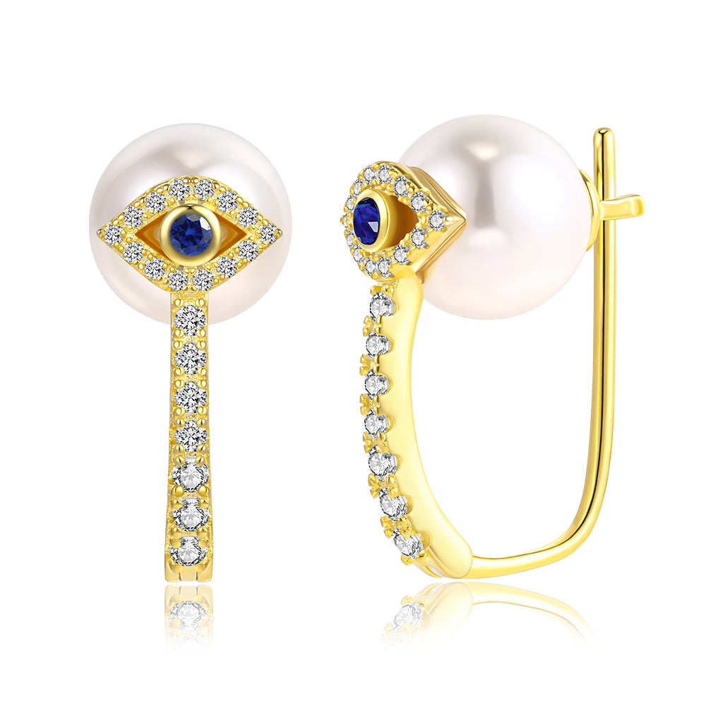 Pozlacená slitina Náušnice s Bílým Emporia® Křišťálem přibližná hmotnost: 10 gramů