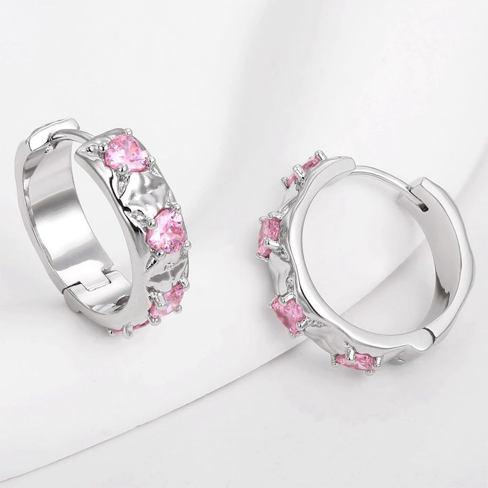 Pozlacená slitina Náušnice s Bílým Emporia® Křišťálem a Růžovým Emporia® Křišťálem přibližná hmotnost: 10 gramů