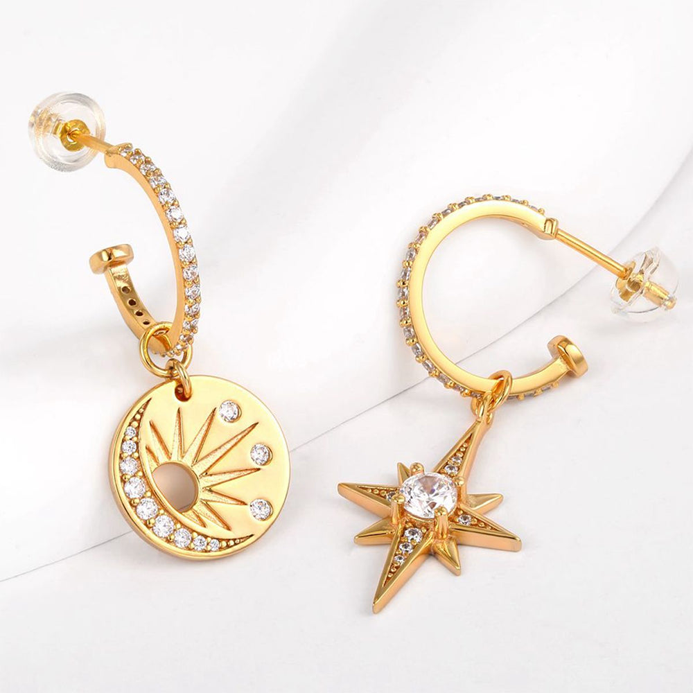 Pozlacená slitina Náušnice s Bílým Emporia® Křišťálem přibližná hmotnost: 10 gramů