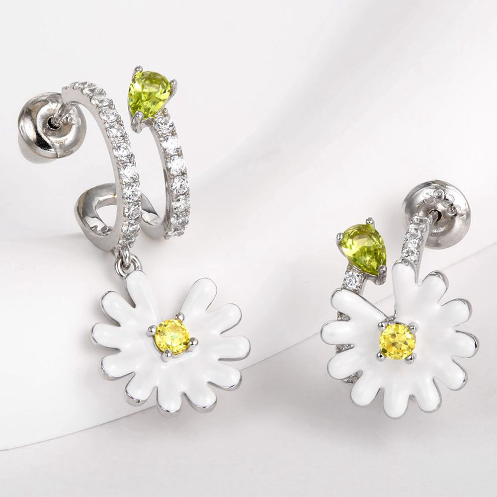 Pozlacená slitina Náušnice s Bílým Emporia® Křišťálem a se Žlutým Emporia® Křišťálem přibližná hmotnost: 10 gramů