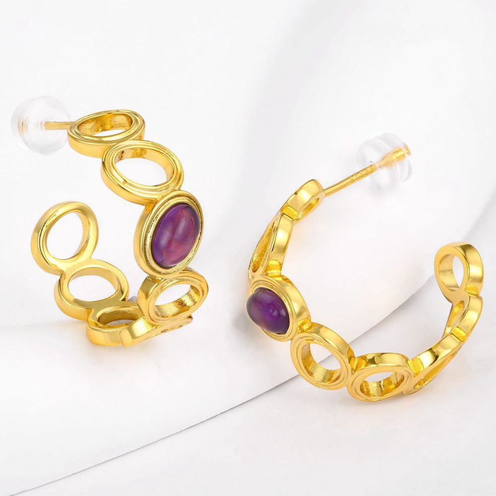 Pozlacená slitina Náušnice s Fialovým Emporia® Křišťálem přibližná hmotnost: 10 gramů