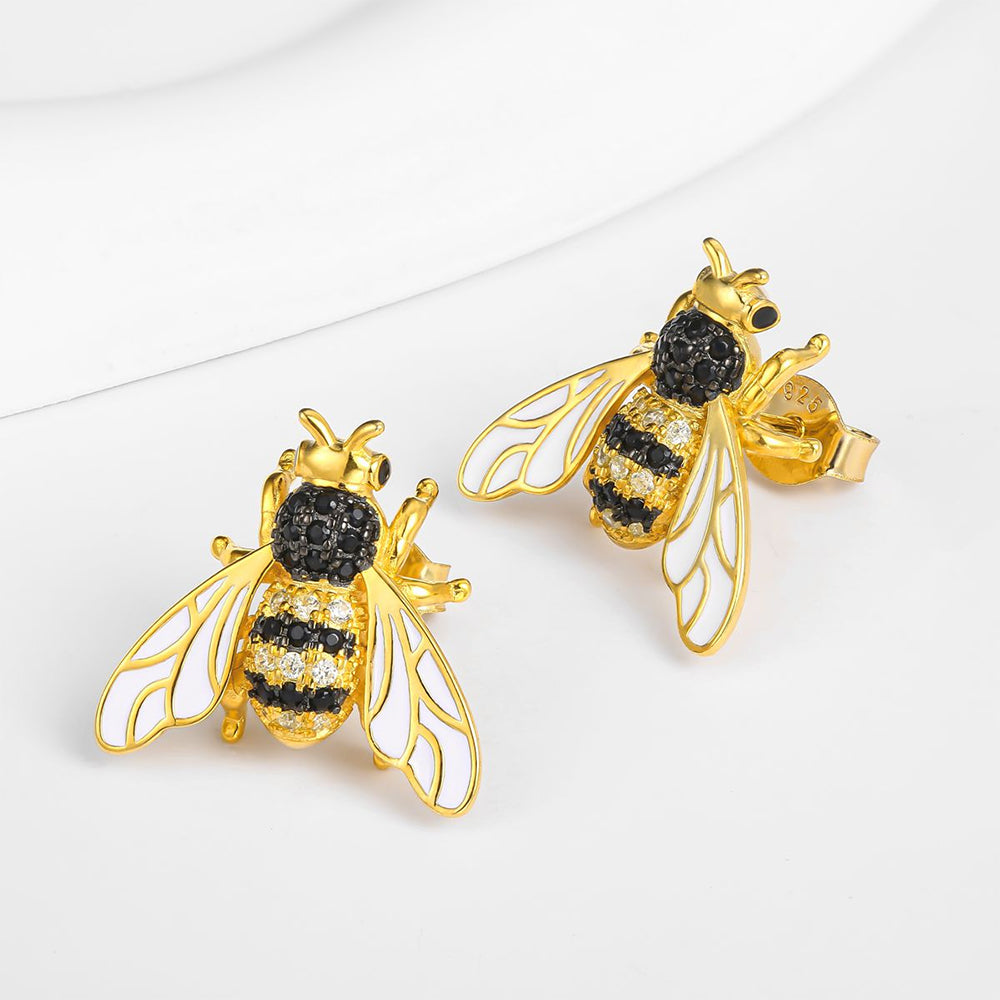 Pozlacená slitina Náušnice s Bílým Emporia® Křišťálem a Černým Emporia® Křišťálem přibližná hmotnost: 10 gramů