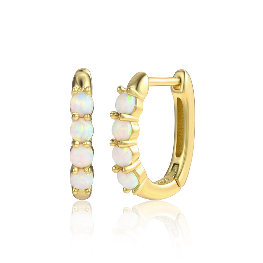 Pozlacená slitina Náušnice s Bílým Emporia® Křišťálem přibližná hmotnost: 10 gramů