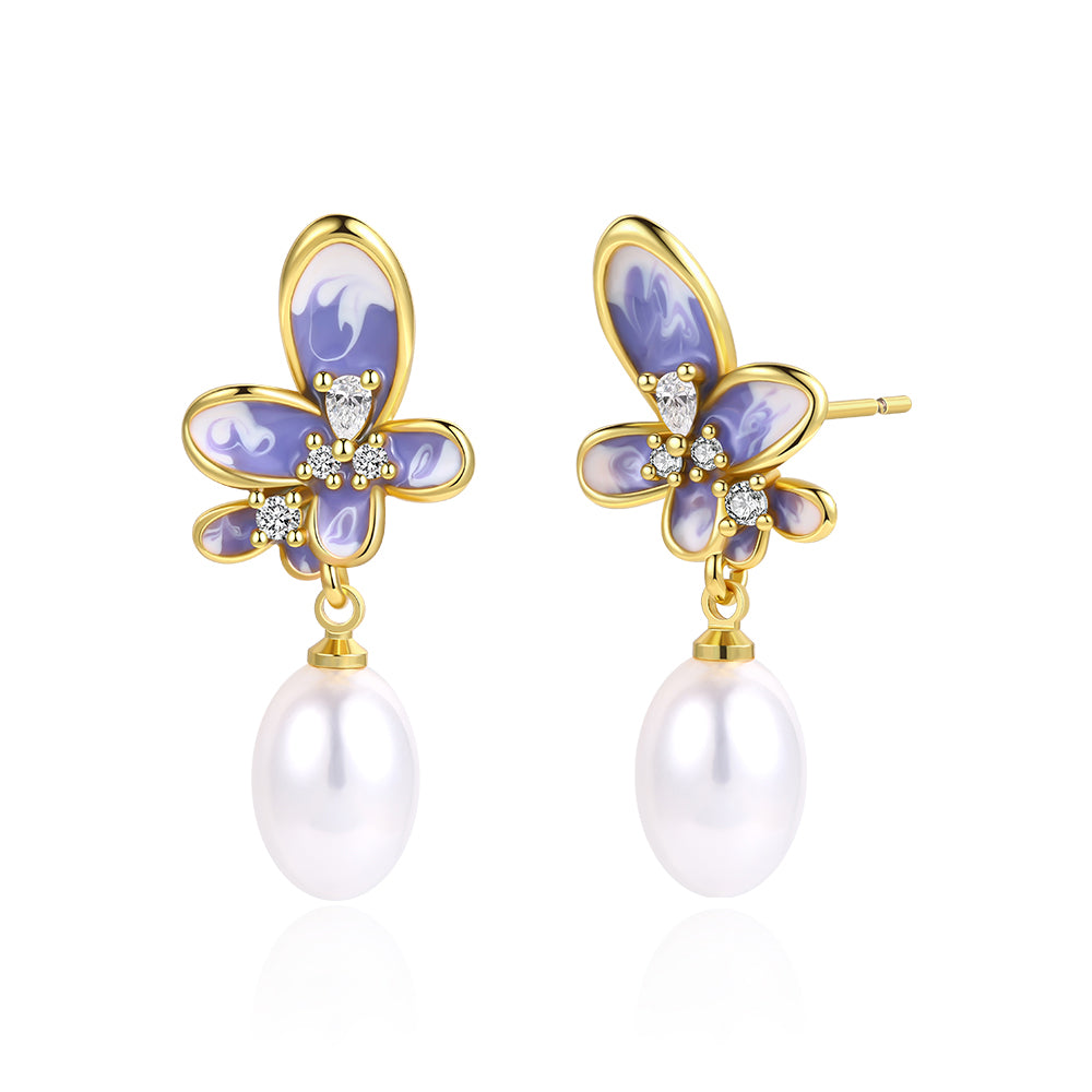 Pozlacená slitina Náušnice s Modrým Emporia® Křišťálem přibližná hmotnost: 10 gramů