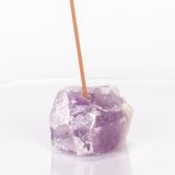 Amethyst Incense Stick Holder: Handcrafted from Natural Raw Amethyst (3–5 cm).