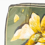 Dojem lilií, šála, 85 x 180 cm, Zelená, 100% veganské hedvábí