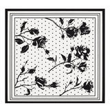 Midnight Roses Scarf, Ivory, 90 cm x 90 cm, 100% Silk