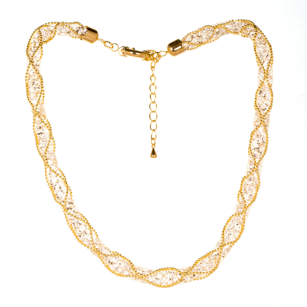 Pozlacená slitina Sada s Bílým Emporia® Křišťálem