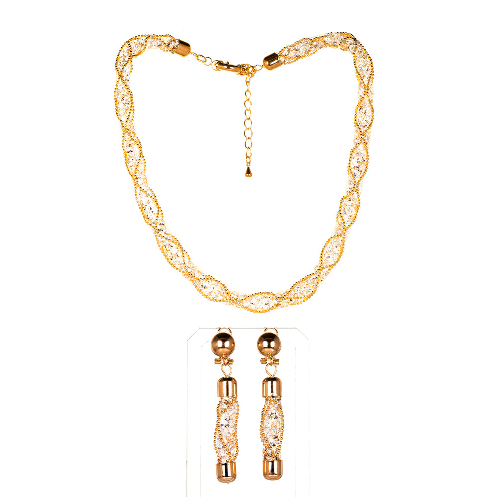 Pozlacená slitina Sada s Bílým Emporia® Křišťálem