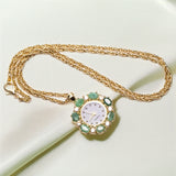 Pozlacený Slitinový Náhrdelník se Smaragdem a Bílým Emporia® Křišťálem ( Náhrdelník+Přívěsek )