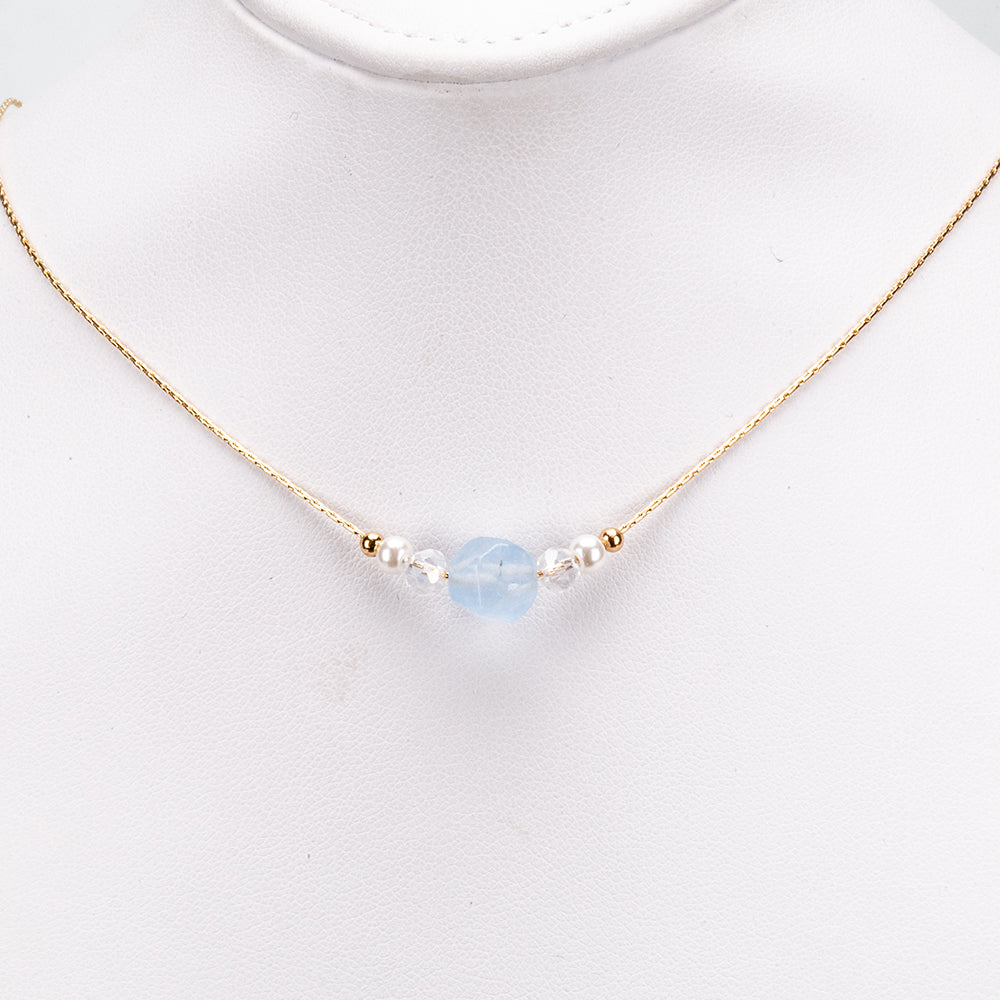 Pozlacená slitina Sada s Turmalínem ( Náhrdelník+Náušnice+Náramek )