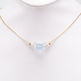 Pozlacená slitina Sada s Turmalínem ( Náhrdelník+Náušnice+Náramek )