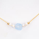 Pozlacená slitina Sada s Turmalínem ( Náhrdelník+Náušnice+Náramek )