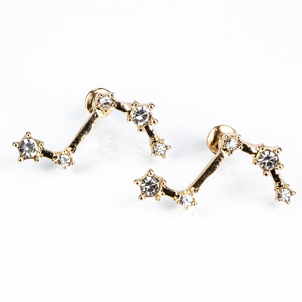 Beran Pozlacené Slitinové Náušnice s Bílým Emporia® Křišťálem