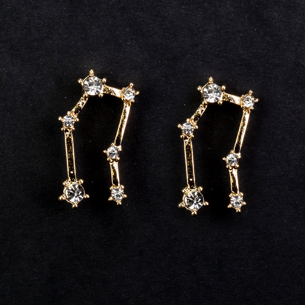 Blíženci Pozlacené Slitinové Náušnice s Bílým Emporia® Křišťálem