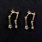 Blíženci Pozlacené Slitinové Náušnice s Bílým Emporia® Křišťálem