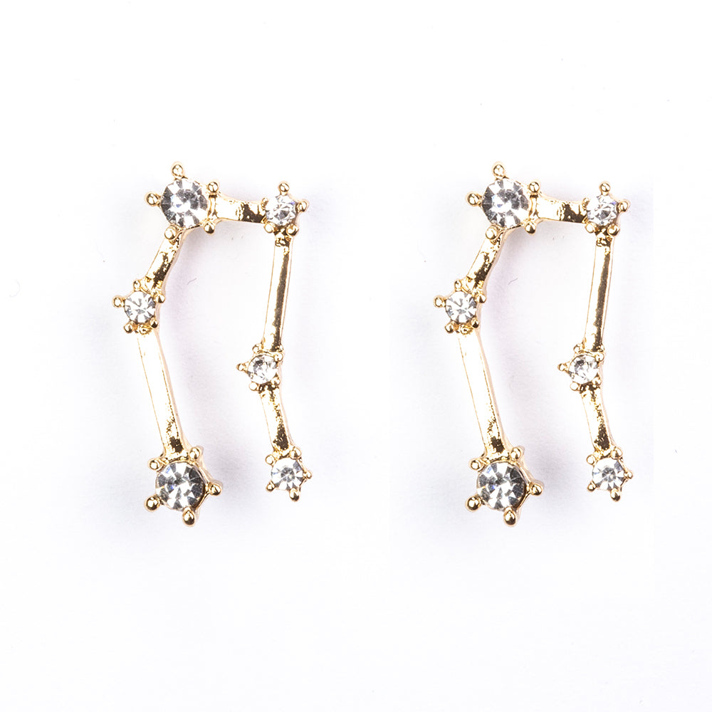 Blíženci Pozlacené Slitinové Náušnice s Bílým Emporia® Křišťálem