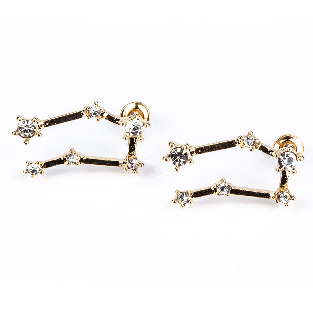 Blíženci Pozlacené Slitinové Náušnice s Bílým Emporia® Křišťálem