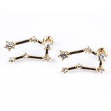 Blíženci Pozlacené Slitinové Náušnice s Bílým Emporia® Křišťálem