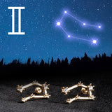 Blíženci Pozlacené Slitinové Náušnice s Bílým Emporia® Křišťálem