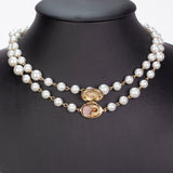 Pozlacená slitina Náhrdelník se Skleněná Perla přibližná hmotnost: 53.33 gramů