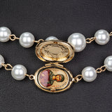 Pozlacená slitina Náhrdelník se Skleněná Perla přibližná hmotnost: 53.33 gramů