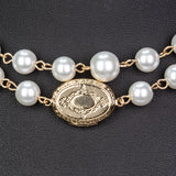 Pozlacená slitina Náhrdelník se Skleněná Perla přibližná hmotnost: 53.33 gramů