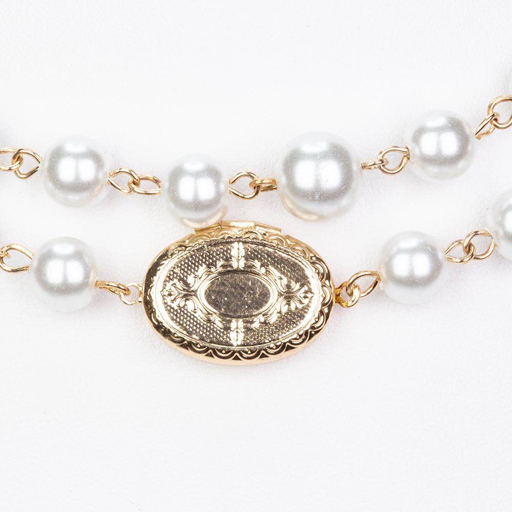 Pozlacená slitina Náhrdelník se Skleněná Perla přibližná hmotnost: 53.33 gramů