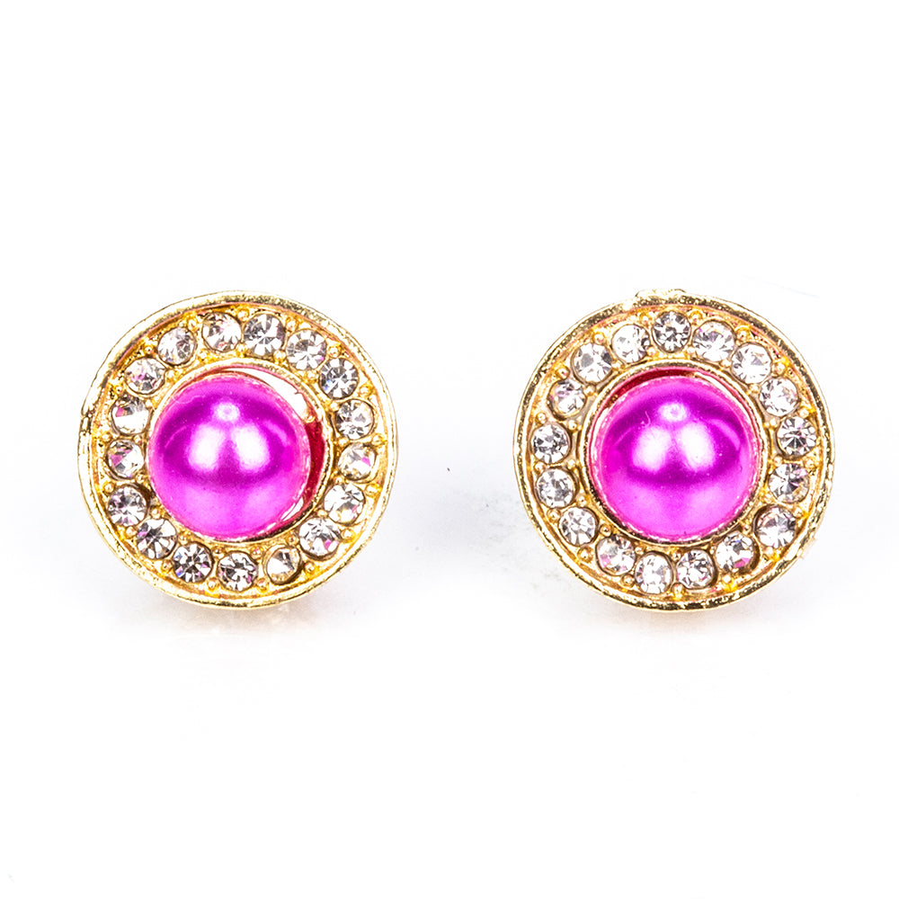 Pozlacená slitina - Sada s Bílou Sladkovodní Perlou a Bílým Emporia® Křišťálem - Karátové číslo: 3.41. přibližná hmotnost: 10 gramů ( Náhrdelník+Náušnice+Přívěsek )